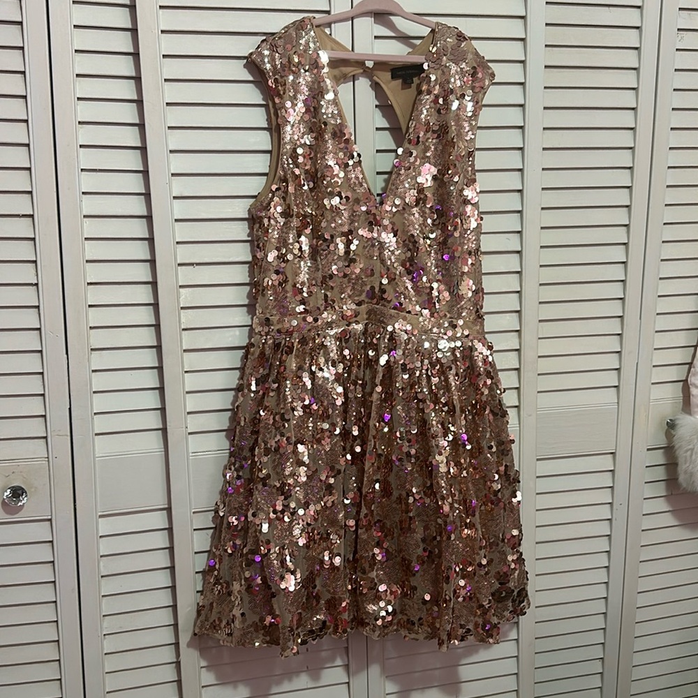 Rose gold sequin dress